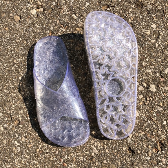 Sparkly Sandals ✨ Clear, Firm, Plastic - Picture 3 of 8